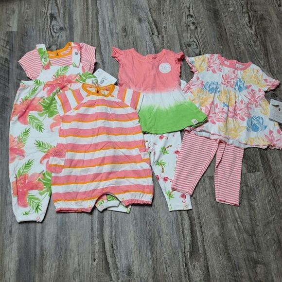 Burts Bees Baby Girls 3-6M 7 Piece Lot NEW - Picture 1 of 9